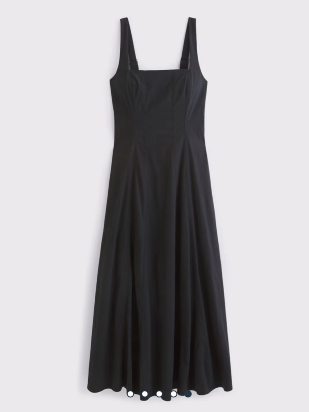 Abercrombie & Fitch Black Mila Square-Neck Midi Dress - XXS petite
